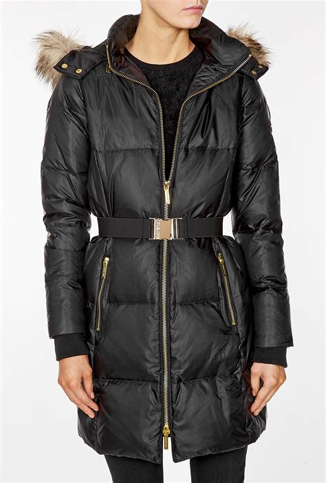 michael kors black down parka with hood|Michael Kors Women's Black Coats & Jackets .